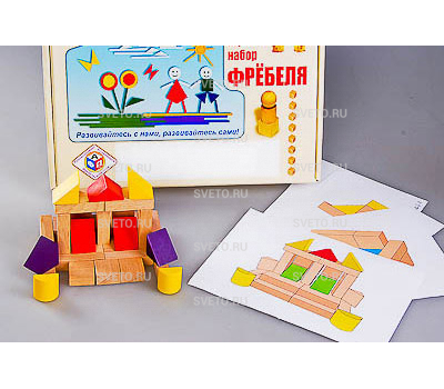 Игровой набор Фребеля "Конструктор деревянный без соединений-4"